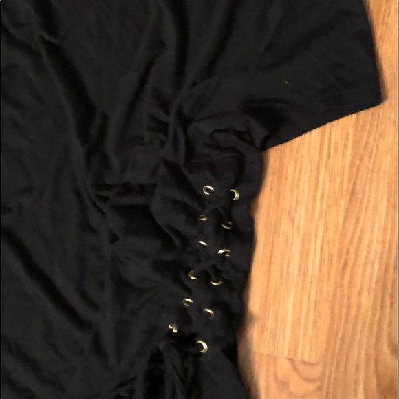 Black Cato Shirt with gold lace up each side 💛🖤 - Picture 2 of 5